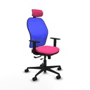 Jorquera traslack malla azul similpiel rosa brazos 1D base nailon cabecero 2D ruedas 65mm nailon