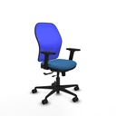 Jorquera traslack malla azul similpiel azul claro brazos 2D base nailon  ruedas 65mm nailon