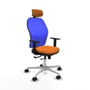 Jorquera traslack malla azul similpiel naranja brazos 1D base aluminio cabecero 2D ruedas 65mm nailon