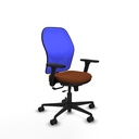 Jorquera traslack malla azul similpiel marrón brazos 3D base nailon  ruedas 65mm nailon