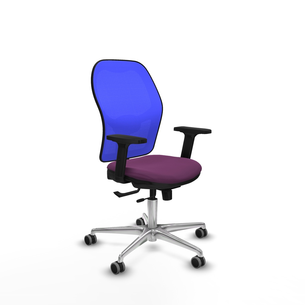 Jorquera traslack malla azul similpiel morado brazos 2D base aluminio  ruedas 65mm engomada
