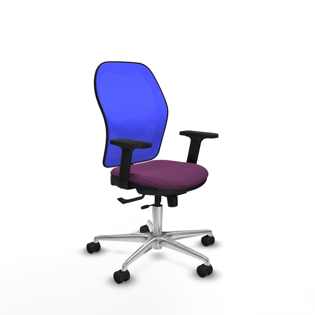 Jorquera traslack malla azul similpiel morado brazos 2D base aluminio  ruedas 65mm nailon