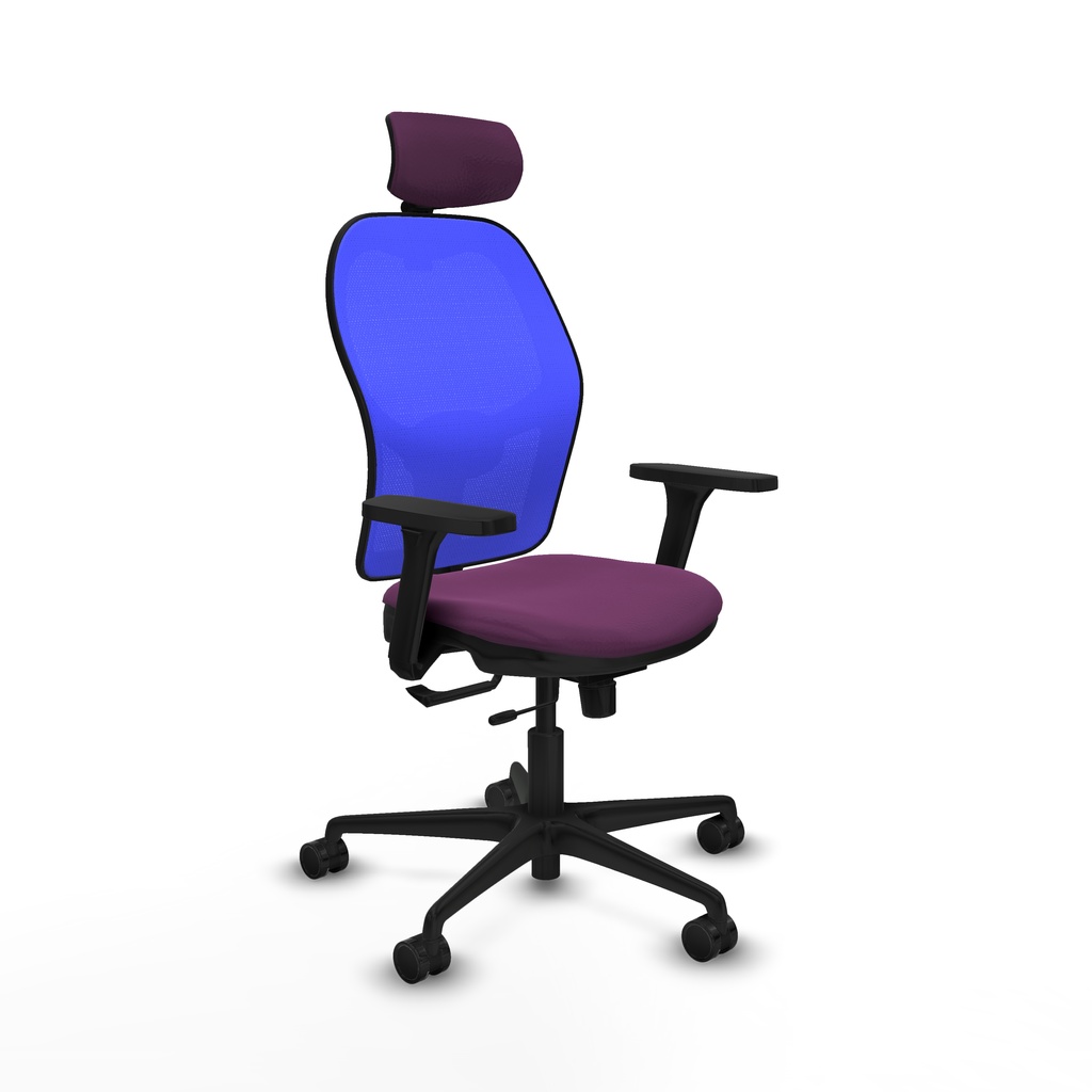 Jorquera traslack malla azul similpiel morado brazos 3D base nailon cabecero 2D ruedas 65mm nailon