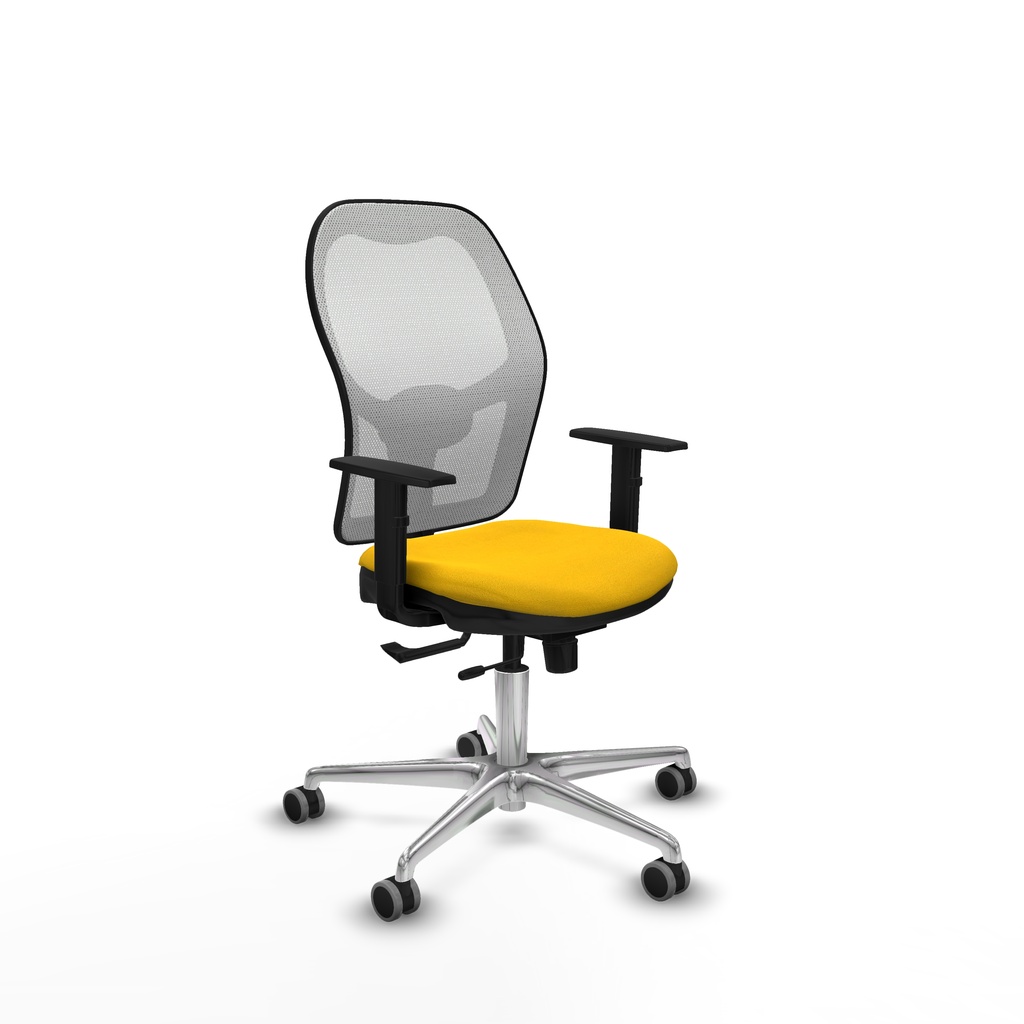Jorquera traslack malla blanca bali amarillo brazos 1D base aluminio  ruedas 65mm engomada