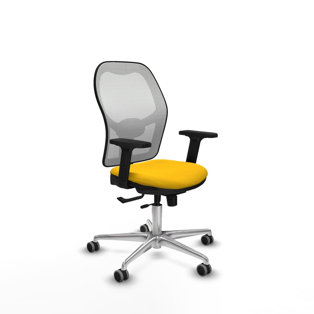 Jorquera traslack malla blanca bali amarillo brazos 2D base aluminio  ruedas 65mm engomada