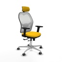 Jorquera traslack malla blanca bali amarillo brazos 2D base aluminio cabecero 2D ruedas 65mm engomada