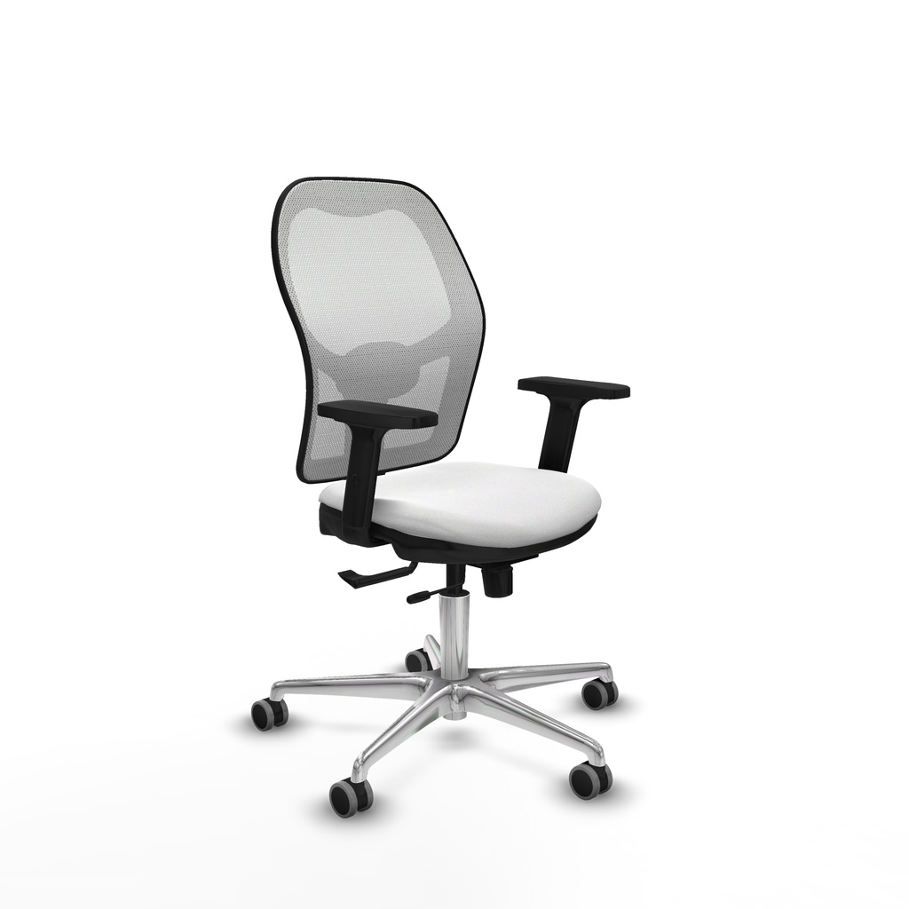 Jorquera traslack malla blanca bali blanco brazos 2D base aluminio  ruedas 65mm engomada