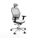 Jorquera traslack malla blanca bali blanco brazos 2D base aluminio cabecero fijo ruedas 65mm engomada