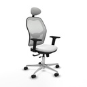 Jorquera traslack malla blanca bali blanco brazos 2D base aluminio cabecero fijo ruedas 65mm nailon