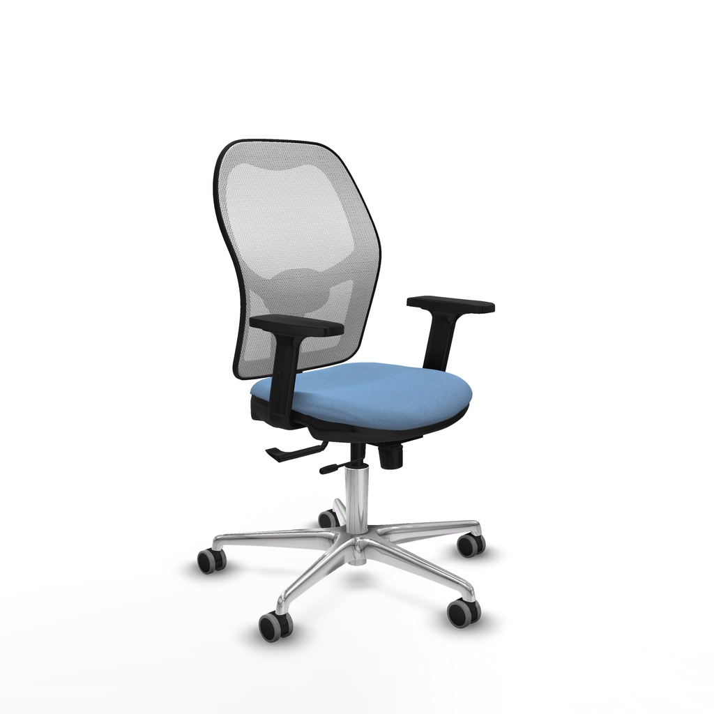 Jorquera traslack malla blanca bali azul cielo brazos 2D base aluminio  ruedas 65mm engomada