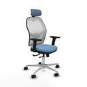 Jorquera traslack malla blanca bali azul cielo brazos 2D base aluminio cabecero 2D ruedas 65mm nailon