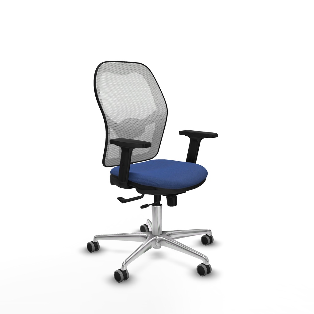 Jorquera traslack malla blanca bali azul marino brazos 2D base aluminio  ruedas 65mm engomada