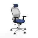 Jorquera traslack malla blanca bali azul marino brazos 2D base aluminio cabecero 2D ruedas 65mm engomada