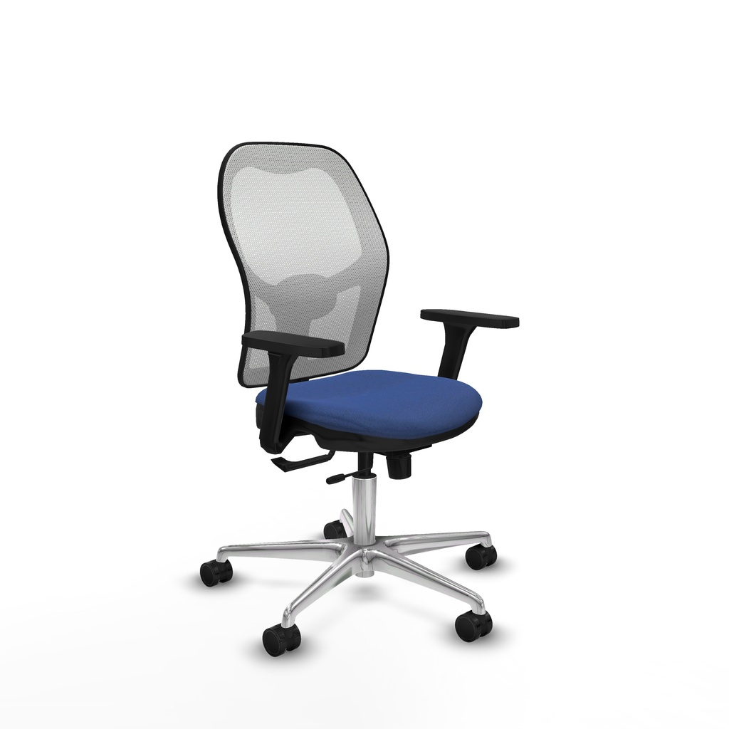 Jorquera traslack malla blanca bali azul marino brazos 3D base aluminio  ruedas 65mm nailon