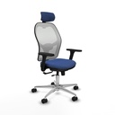Jorquera traslack malla blanca bali azul marino brazos 3D base aluminio cabecero 2D ruedas 65mm nailon