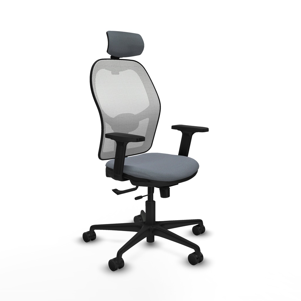Jorquera traslack malla blanca bali gris brazos 2D base nailon cabecero 2D ruedas 65mm nailon