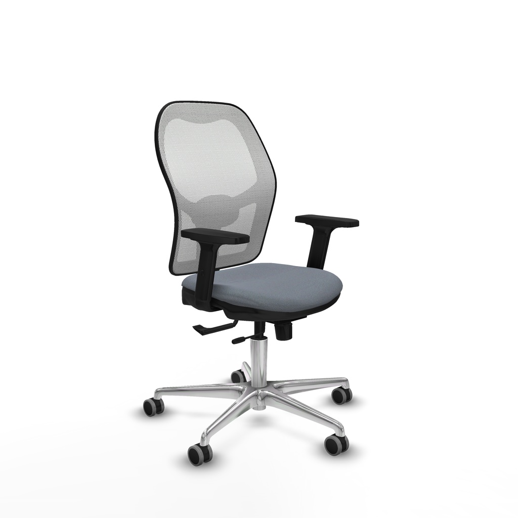 Jorquera traslack malla blanca bali gris brazos 2D base aluminio  ruedas 65mm engomada