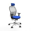 Jorquera traslack malla blanca bali azul brazos 1D base aluminio cabecero 2D ruedas 65mm nailon