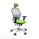 Jorquera traslack malla blanca bali pistacho brazos 2D base aluminio cabecero fijo ruedas 65mm nailon