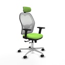 Jorquera traslack malla blanca bali pistacho brazos 2D base aluminio cabecero 2D ruedas 65mm nailon