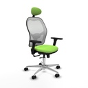 Jorquera traslack malla blanca bali pistacho brazos 3D base aluminio cabecero fijo ruedas 65mm nailon
