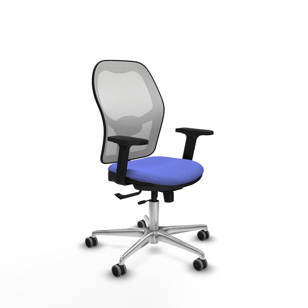 Jorquera traslack malla blanca bali azul claro brazos 2D base aluminio  ruedas 65mm engomada
