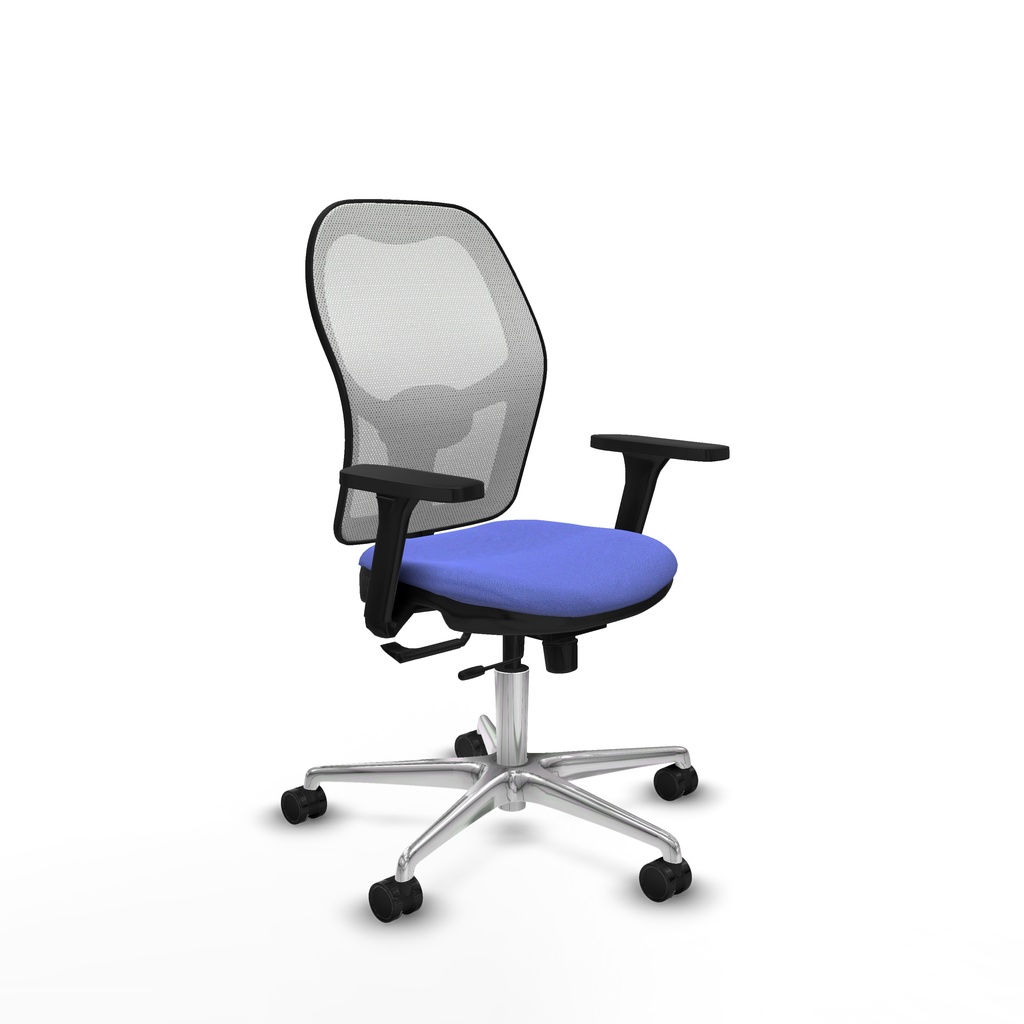 Jorquera traslack malla blanca bali azul claro brazos 3D base aluminio  ruedas 65mm nailon