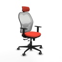 Jorquera traslack malla blanca bali naranja oscuro brazos 1D base nailon cabecero 2D ruedas 65mm engomada