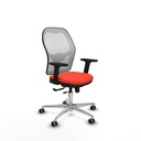 Jorquera traslack malla blanca bali naranja oscuro brazos 2D base aluminio  ruedas 65mm engomada