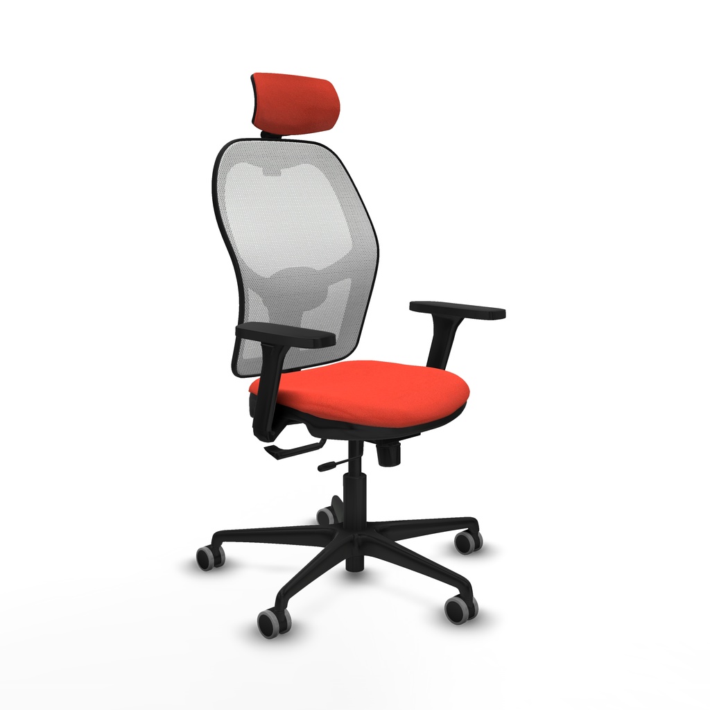 Jorquera traslack malla blanca bali naranja oscuro brazos 3D base nailon cabecero 2D ruedas 65mm engomada
