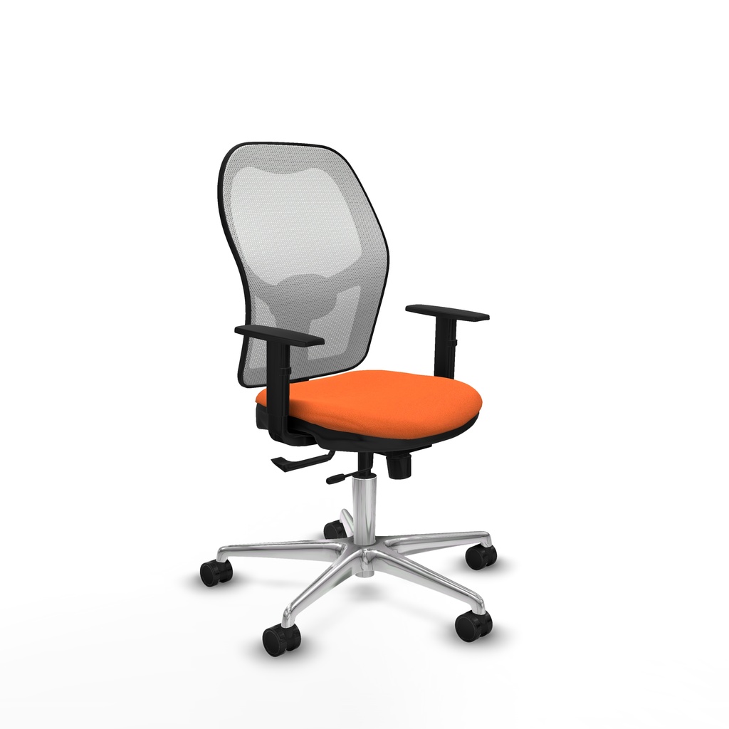 Jorquera traslack malla blanca bali naranja brazos 1D base aluminio  ruedas 65mm nailon