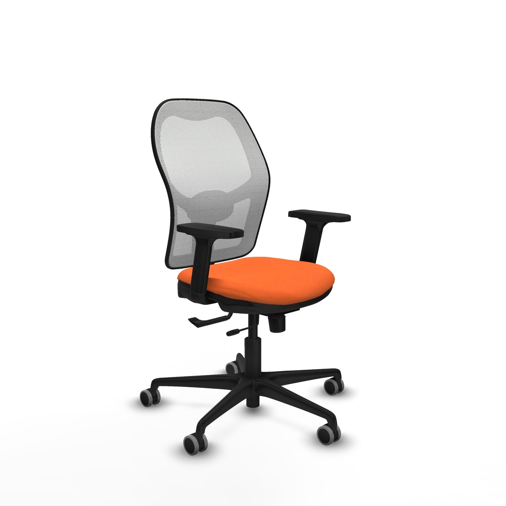 Jorquera traslack malla blanca bali naranja brazos 2D base nailon  ruedas 65mm engomada
