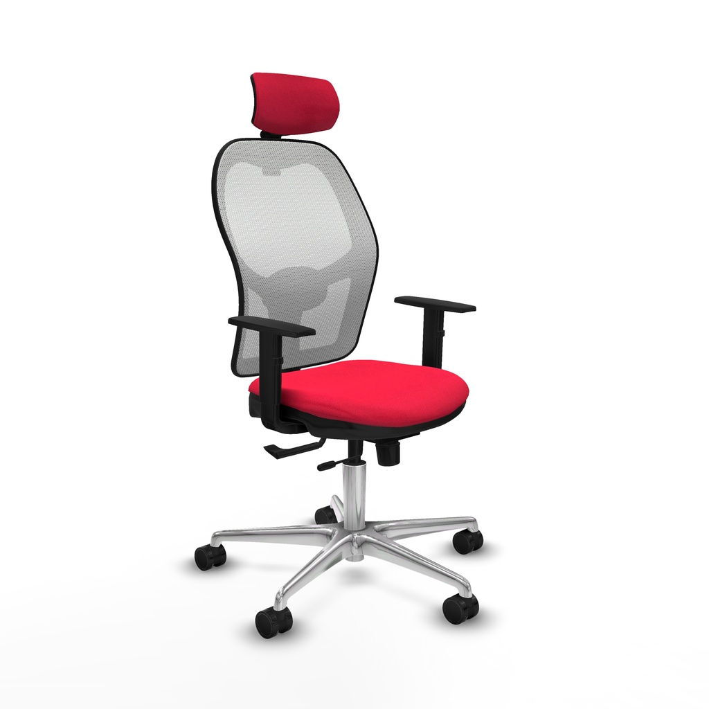 Jorquera traslack malla blanca bali rojo brazos 1D base aluminio cabecero 2D ruedas 65mm nailon
