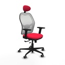 Jorquera traslack malla blanca bali rojo brazos 2D base nailon cabecero fijo ruedas 65mm engomada