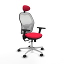 Jorquera traslack malla blanca bali rojo brazos 3D base aluminio cabecero fijo ruedas 65mm nailon