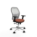 Jorquera traslack malla blanca bali marrón brazos 2D base aluminio  ruedas 65mm nailon
