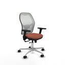 Jorquera traslack malla blanca bali marrón brazos 3D base aluminio  ruedas 65mm nailon