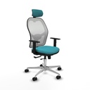 Jorquera traslack malla blanca bali turquesa brazos 1D base aluminio cabecero 2D ruedas 65mm nailon
