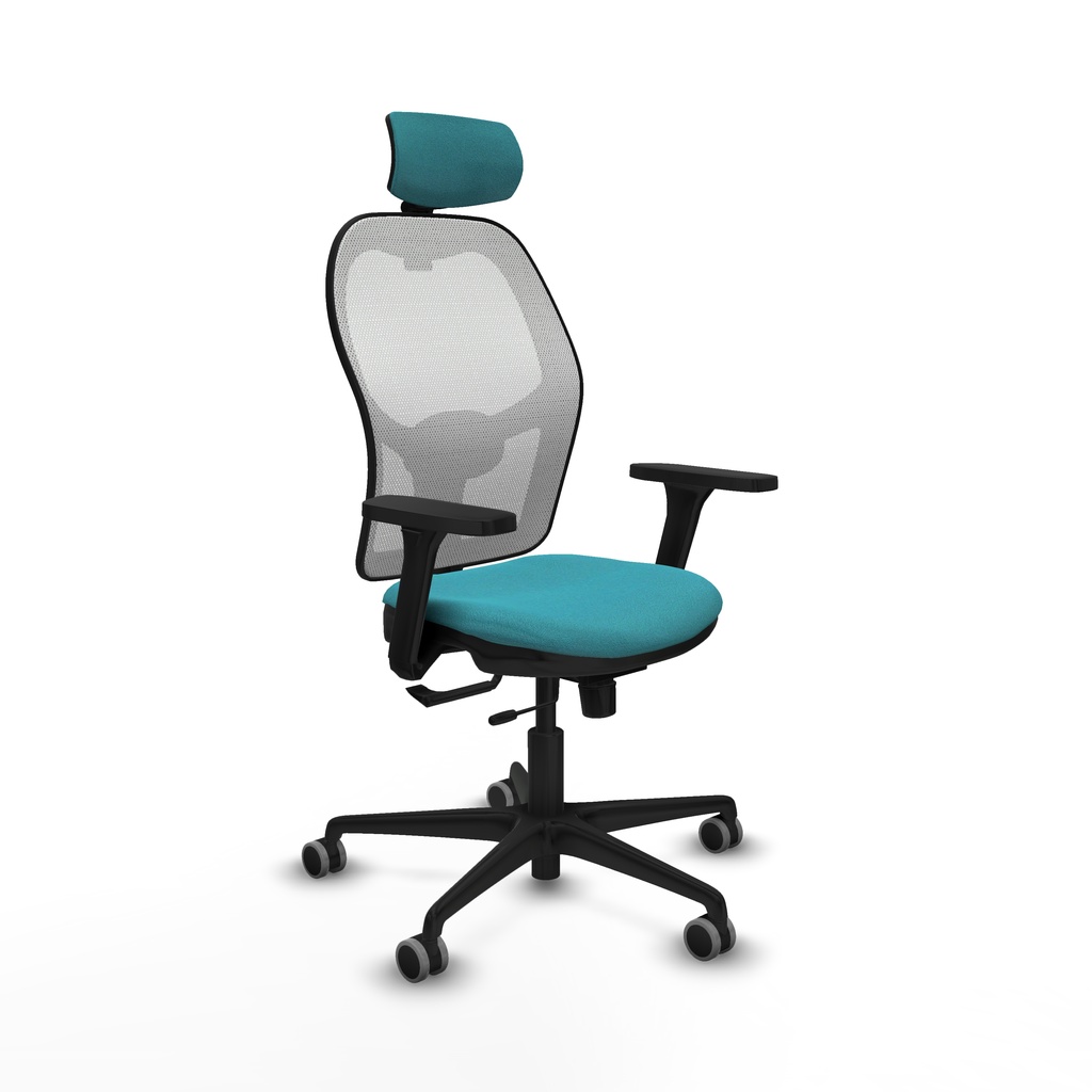 Jorquera traslack malla blanca bali turquesa brazos 3D base nailon cabecero 2D ruedas 65mm engomada