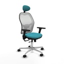 Jorquera traslack malla blanca bali turquesa brazos 3D base aluminio cabecero fijo ruedas 65mm nailon