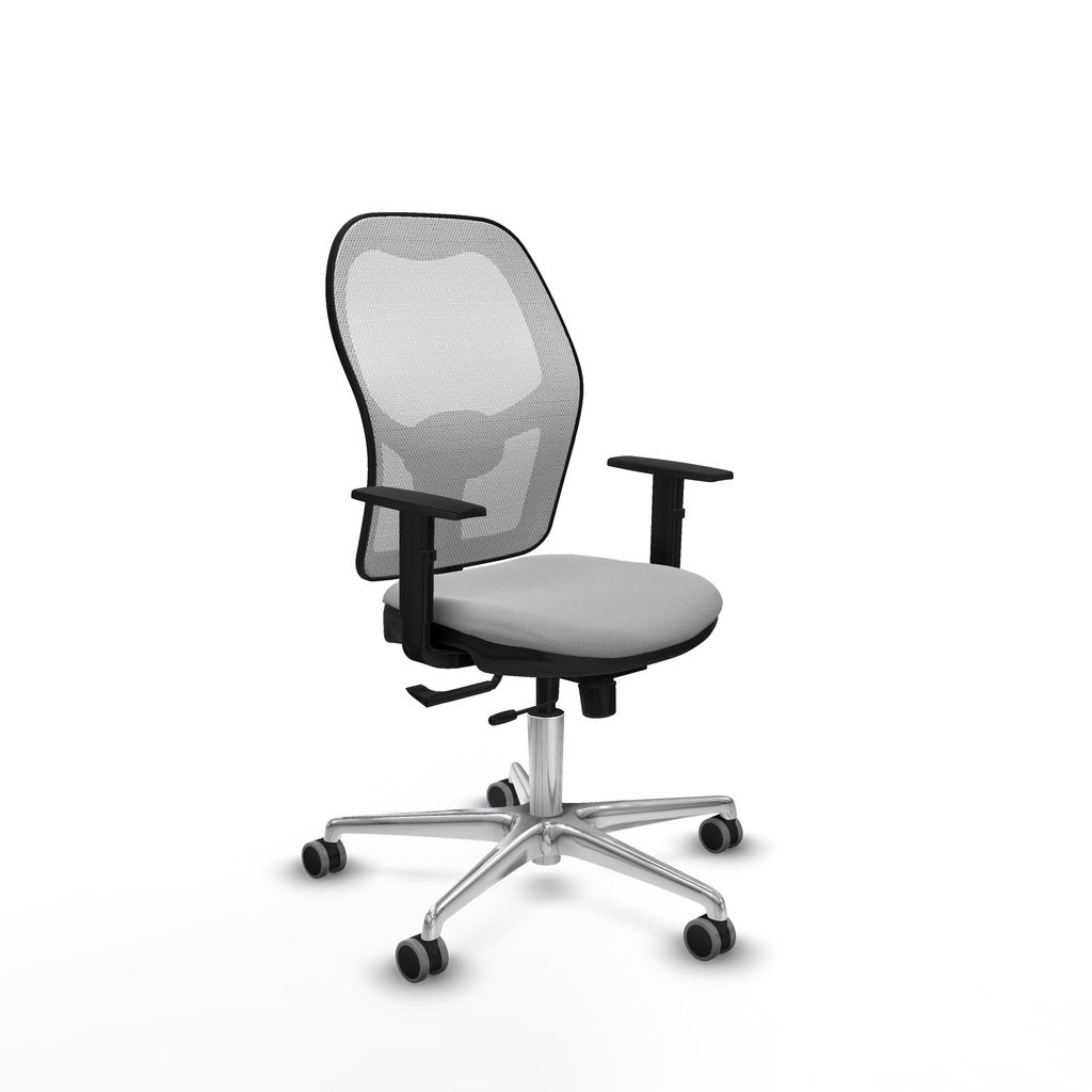 Jorquera traslack malla blanca bali gris claro brazos 1D base aluminio  ruedas 65mm engomada