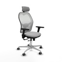 Jorquera traslack malla blanca bali gris claro brazos 3D base aluminio cabecero 2D ruedas 65mm engomada