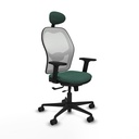 Jorquera traslack malla blanca bali verde botella brazos 2D base nailon cabecero fijo ruedas 65mm nailon