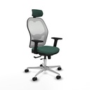 Jorquera traslack malla blanca bali verde botella brazos 2D base aluminio cabecero 2D ruedas 65mm nailon