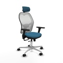 Jorquera traslack malla blanca bali verde petroleo brazos 3D base aluminio cabecero 2D ruedas 65mm nailon