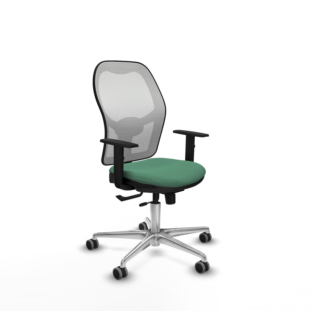 Jorquera traslack malla blanca bali verde esmeralda brazos 1D base aluminio  ruedas 65mm engomada