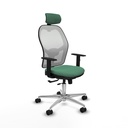 Jorquera traslack malla blanca bali verde esmeralda brazos 1D base aluminio cabecero 2D ruedas 65mm nailon