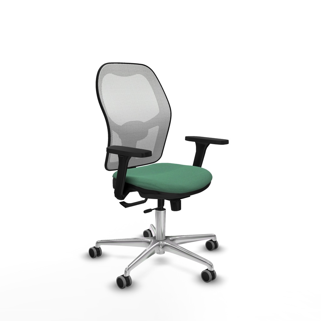 Jorquera traslack malla blanca bali verde esmeralda brazos 3D base aluminio  ruedas 65mm engomada