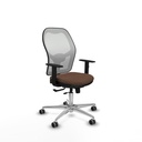 Jorquera traslack malla blanca bali marrón oscuro brazos 1D base aluminio  ruedas 65mm engomada