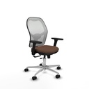 Jorquera traslack malla blanca bali marrón oscuro brazos 3D base aluminio  ruedas 65mm nailon